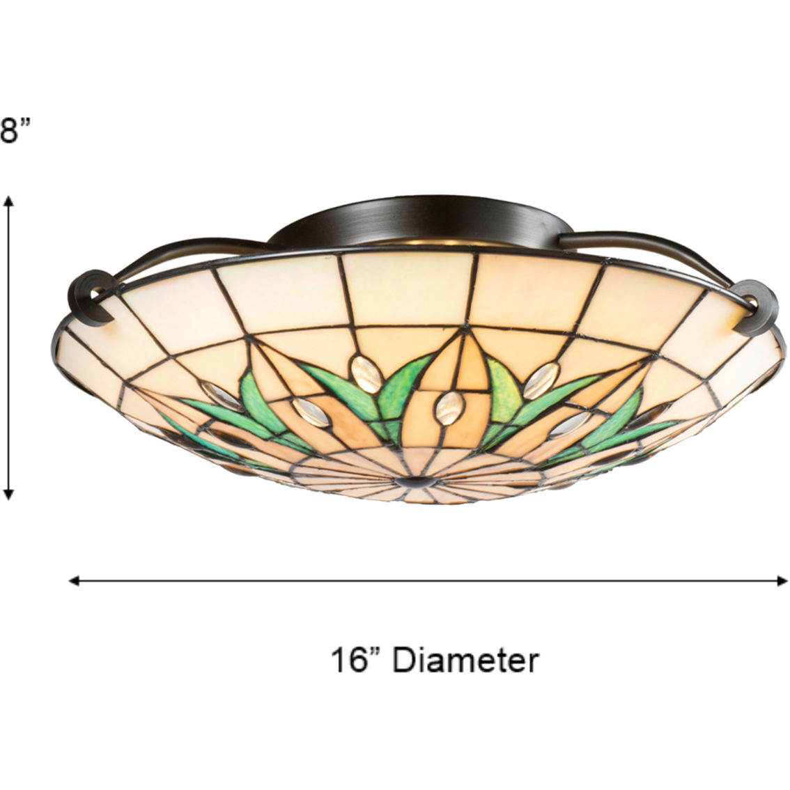 Dale Tiffany 16 in. Wide Portica LED Ceiling Flush Mount - Image 3 of 4