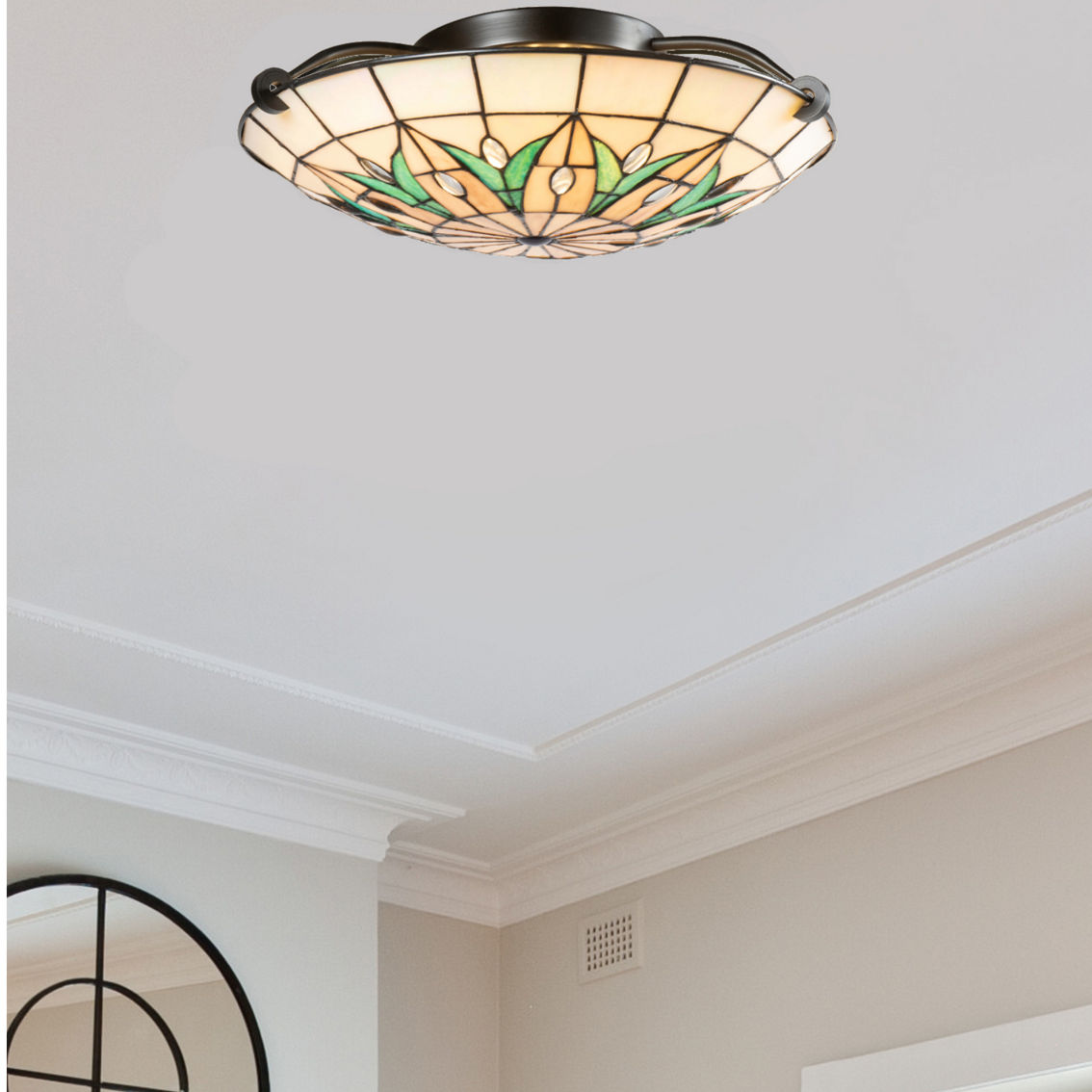 Dale Tiffany 16 in. Wide Portica LED Ceiling Flush Mount - Image 4 of 4