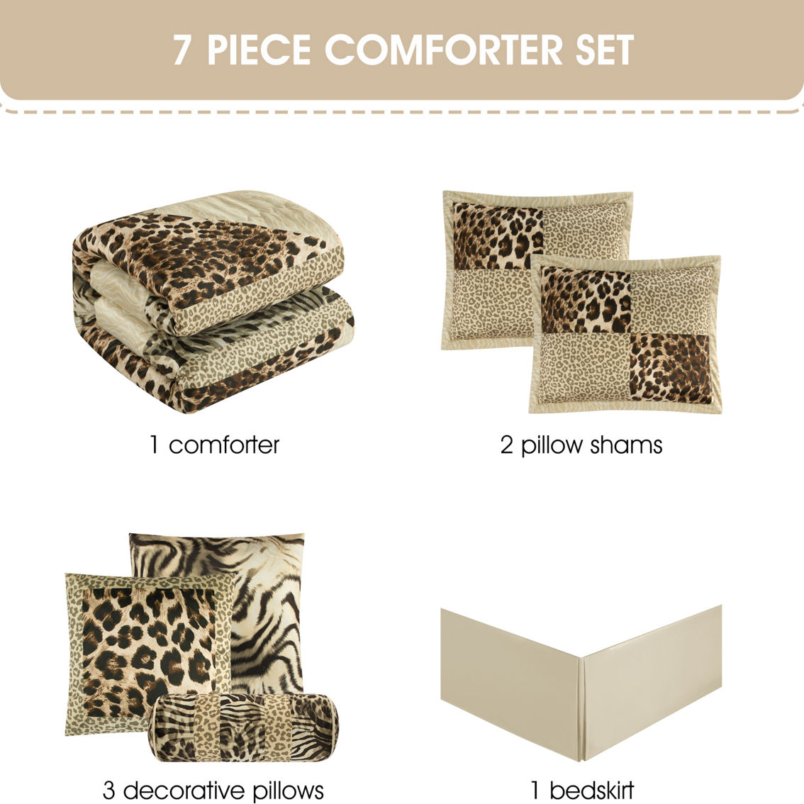 Grand Avenue Tucson 7 pc. Gold Comforter Set - Image 5 of 7