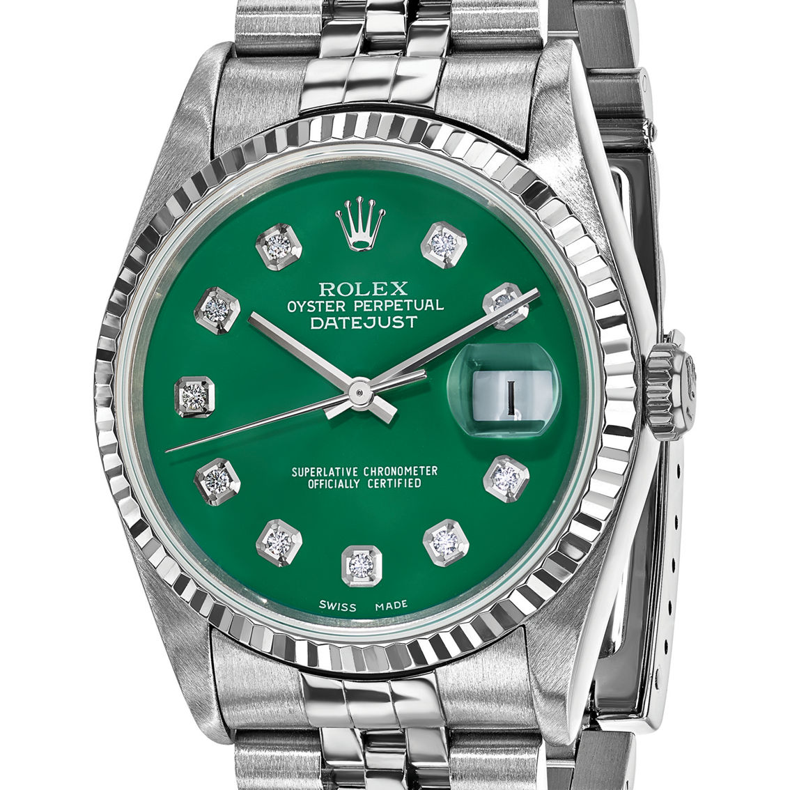 Rolex Men's Swiss Crown USA Independently Certified Green Dial Watch (Pre-owned) - Image 3 of 9