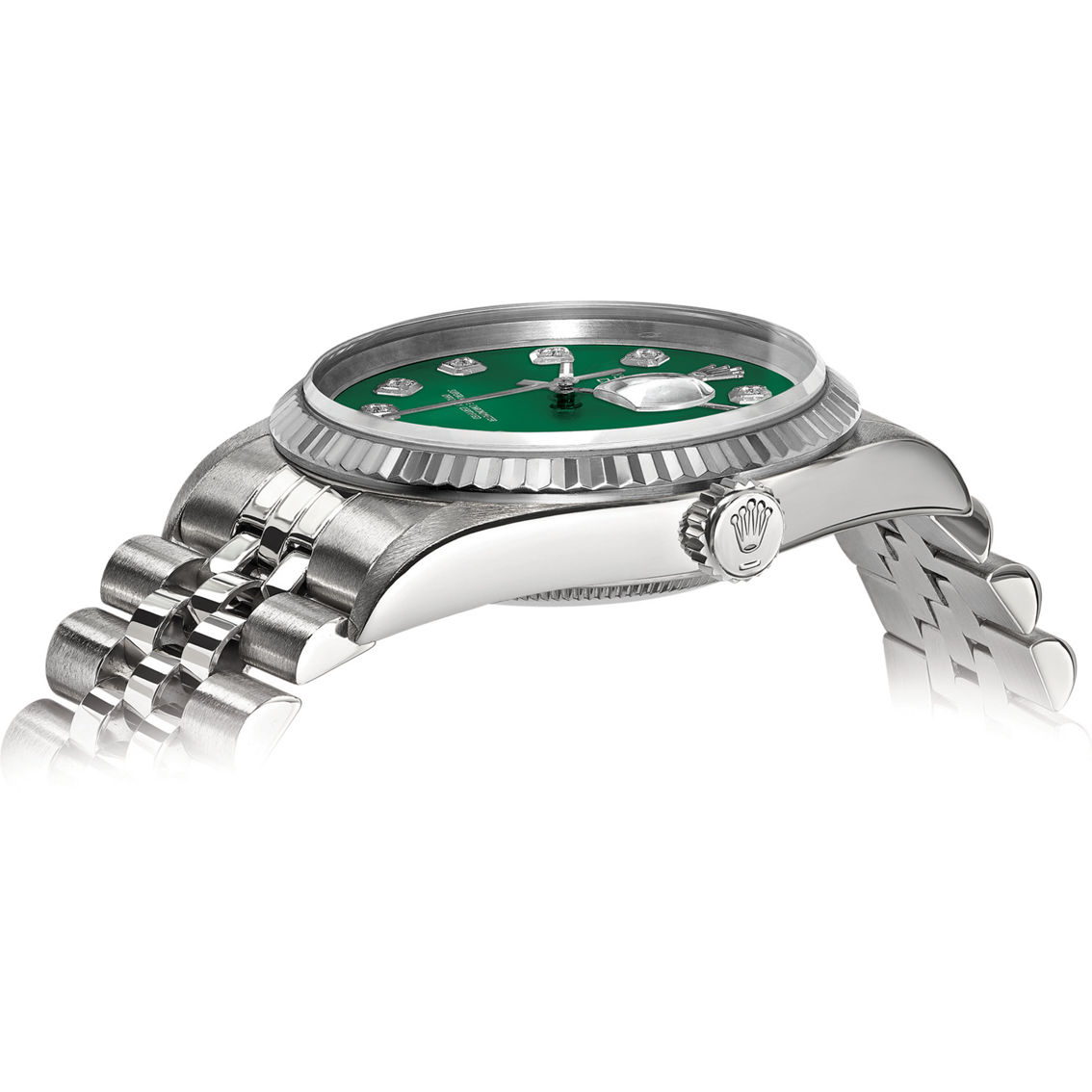 Rolex Men's Swiss Crown USA Independently Certified Green Dial Watch (Pre-owned) - Image 4 of 9