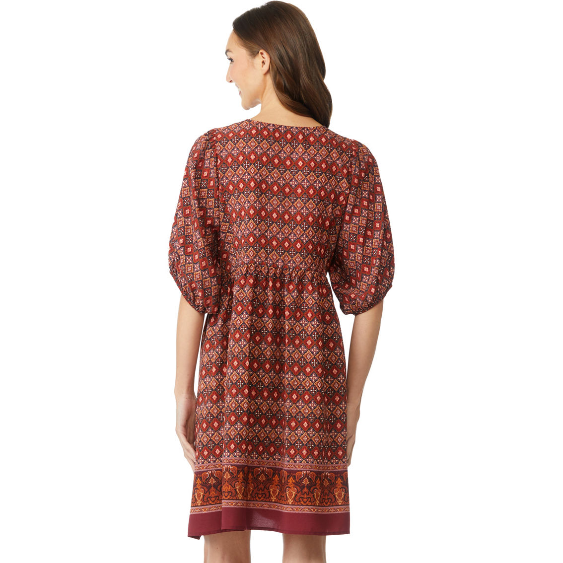 SOHO Emma & Michele Tie-Neck Printed Tunic Dress - Image 2 of 4