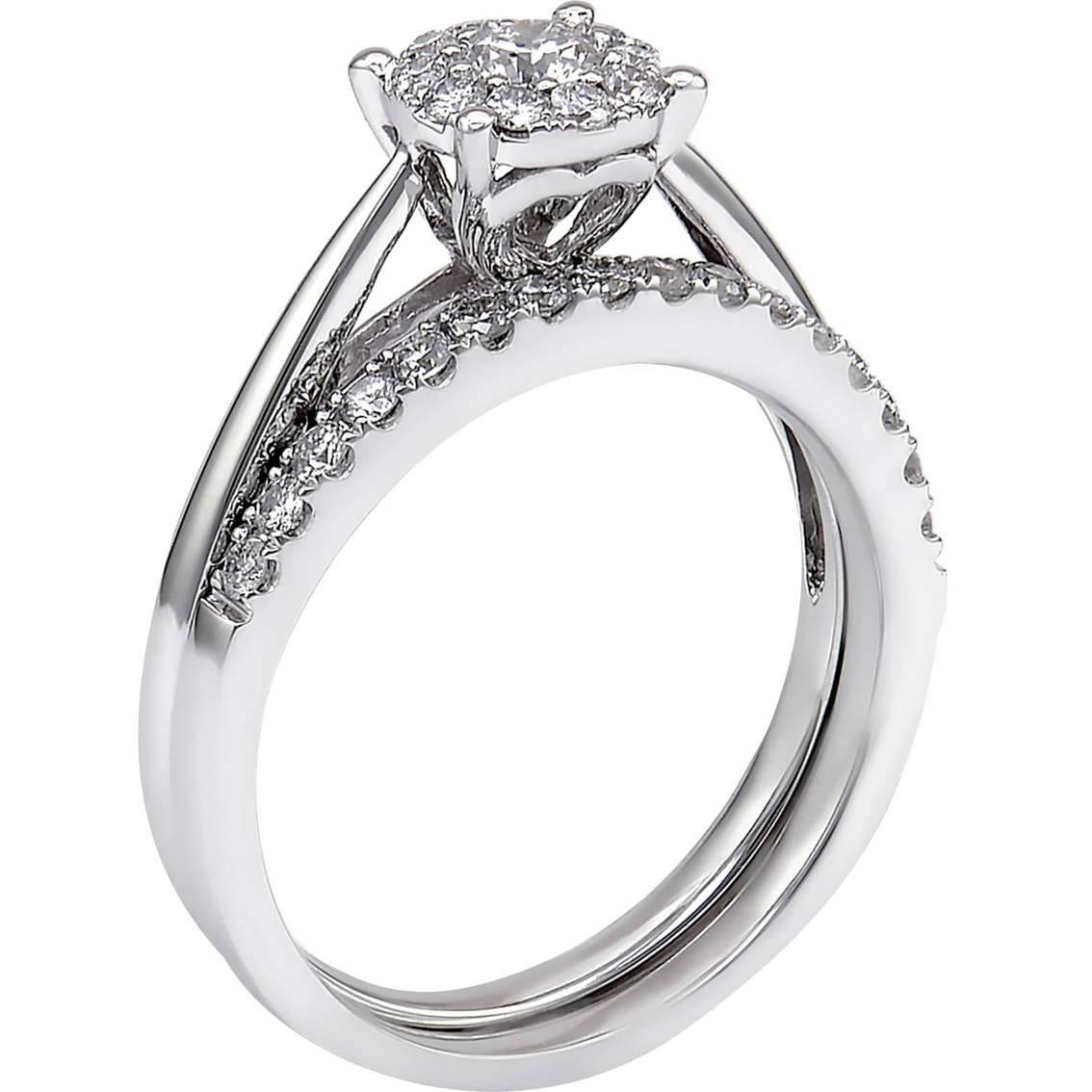 10K White Gold 1/4 CTW Round Diamond Bridal Set Size 7 - Image 3 of 3