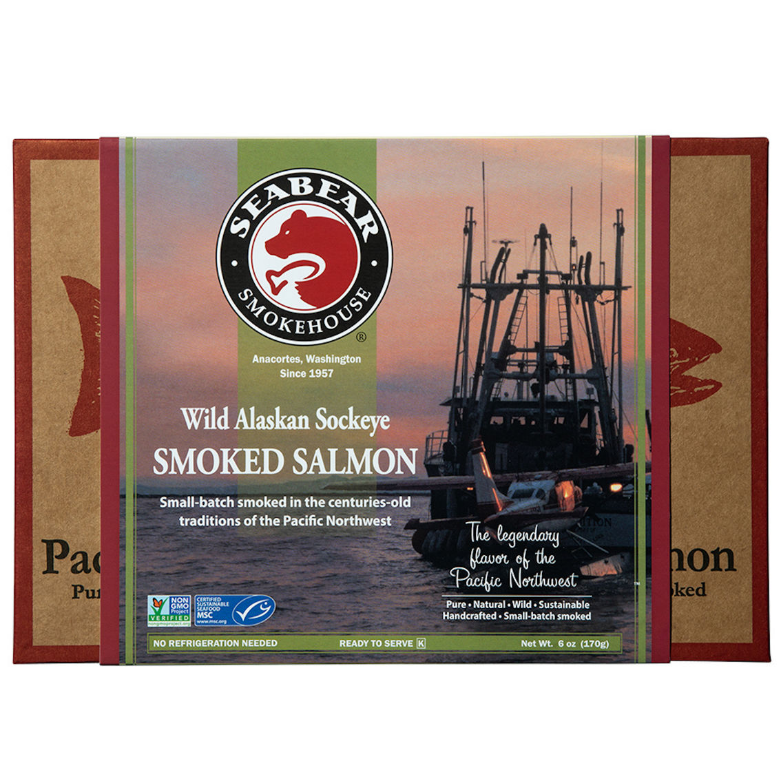 SeaBear Smokehouse Smoked Wild Copper River Sockeye Salmon, 6 oz.