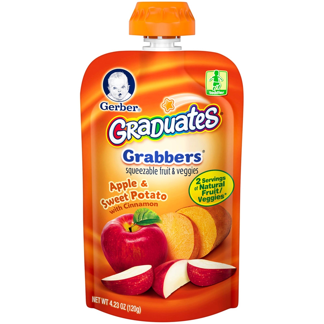 Gerber Graduates Grabbers Apple and Sweet Potato 4.23 oz. Squeezable Pouch