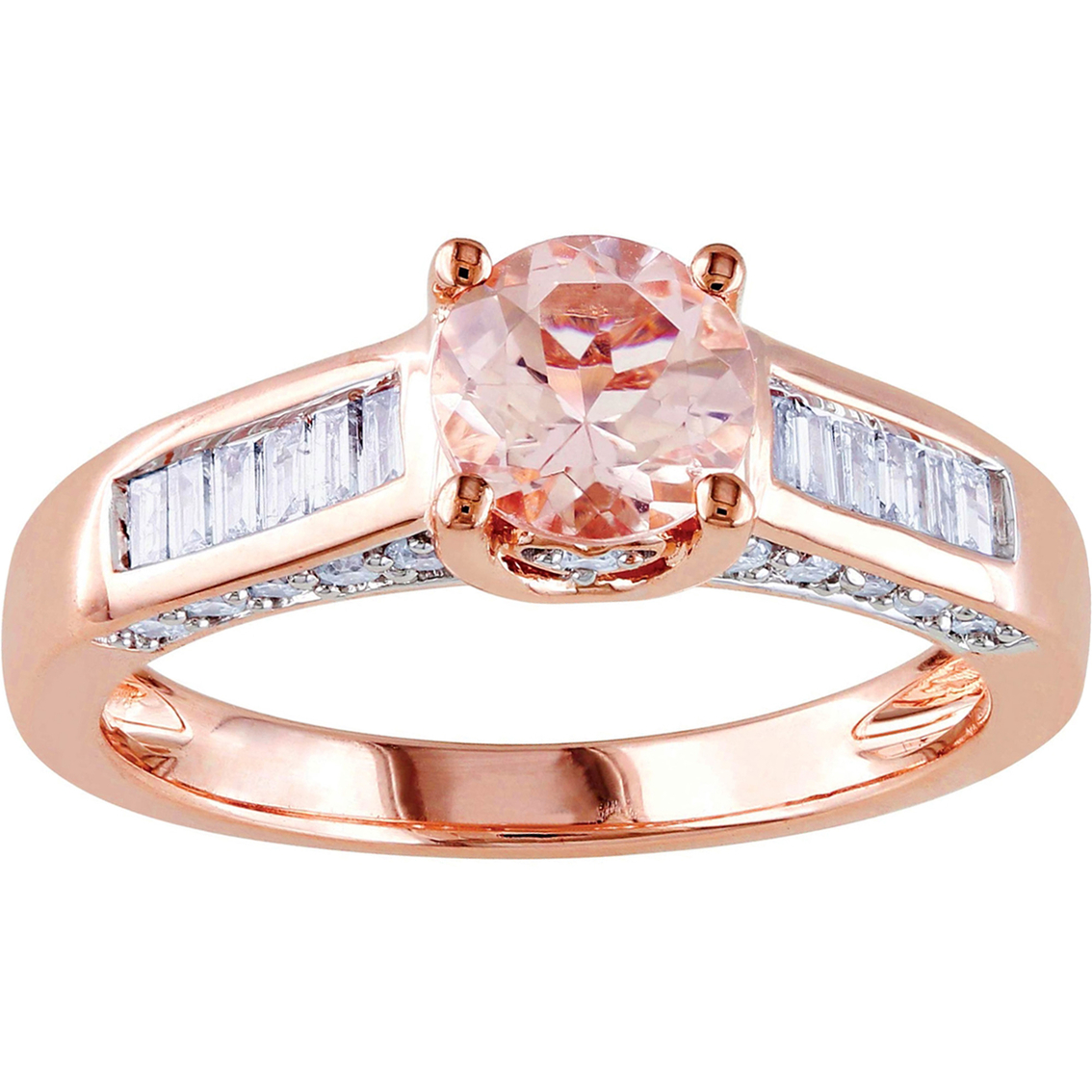 Sofia B. 14K Rose Gold 1/2 CTW Diamond and Morganite Engagement Ring
