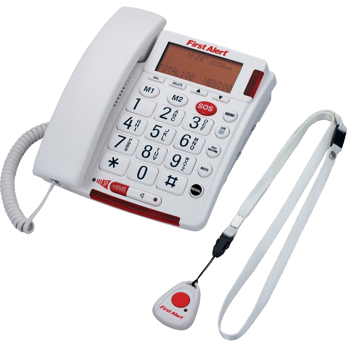 First Alert Big Button Telephone with Emergency Key and Remote Pendant