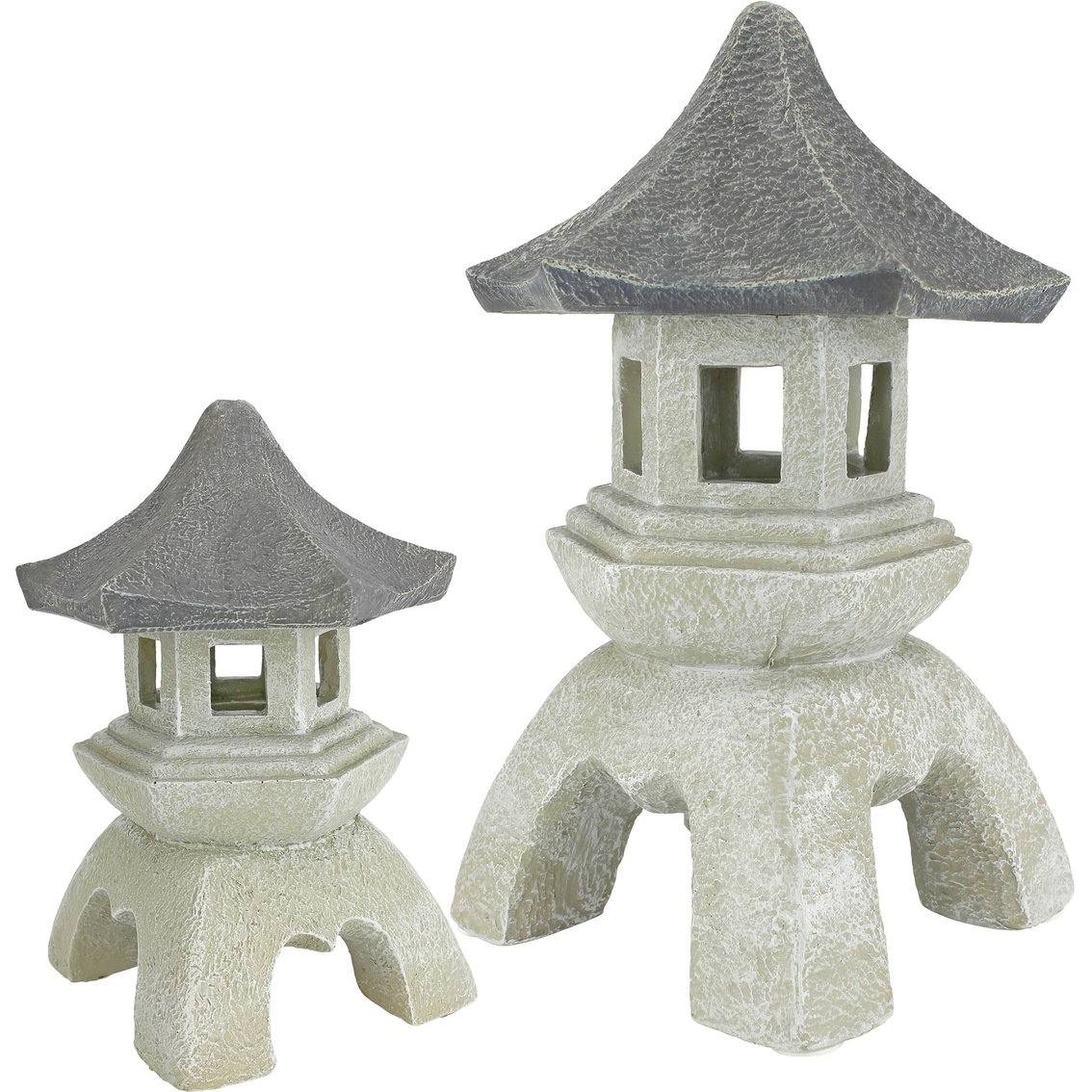 Design Toscano Pagoda Lantern Sculptures, Set of 2