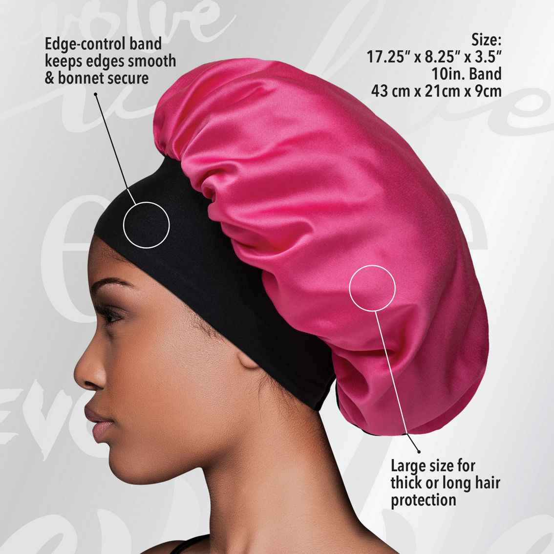 Evolve Satin Wide Edge Bonnet, Fuchsia - Image 2 of 2