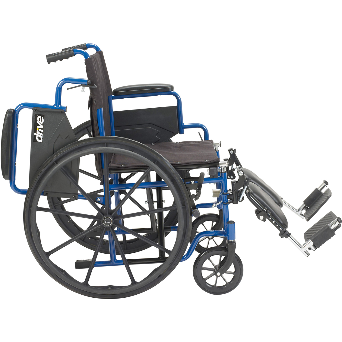 Drive Medical Blue Streak Wheelchair with Flip Back Desk Arms, Elevating Leg Rests - Image 2 of 4