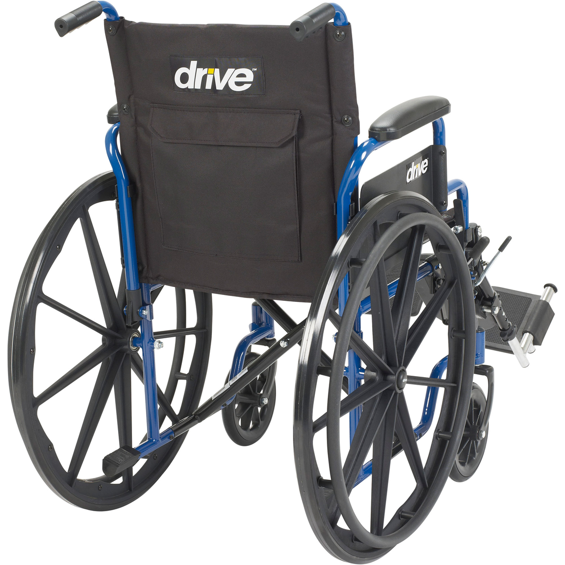 Drive Medical Blue Streak Wheelchair with Flip Back Desk Arms, Elevating Leg Rests - Image 4 of 4