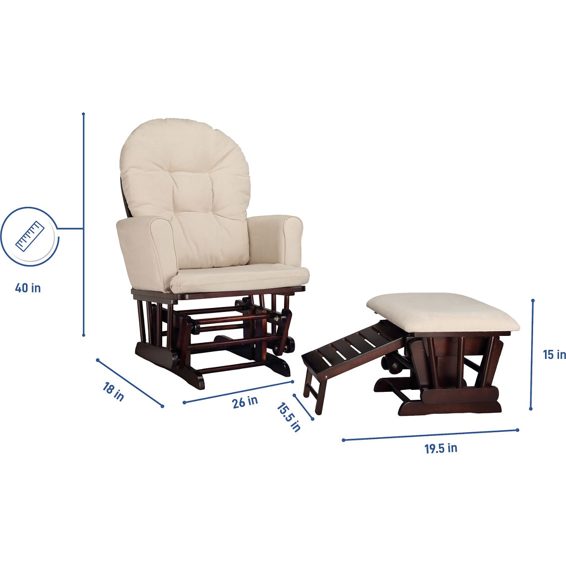 Graco Parker Semi-Upholstered Glider and Nursing Ottoman - Image 3 of 3