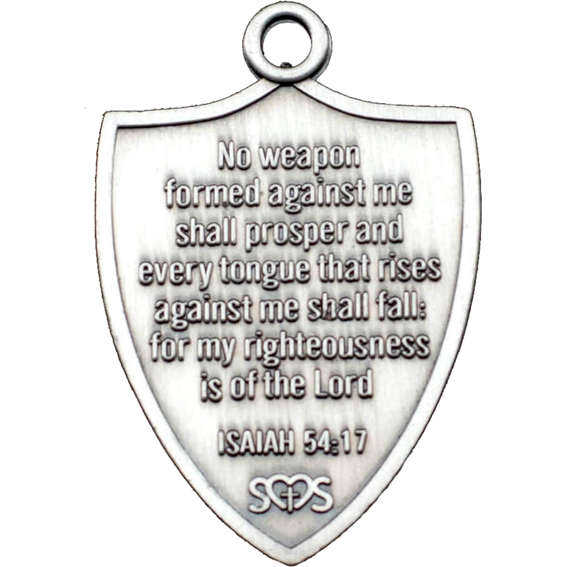 Shields of Strength Isaiah 54:17 Antique Finish Battle Shield - Image 2 of 2