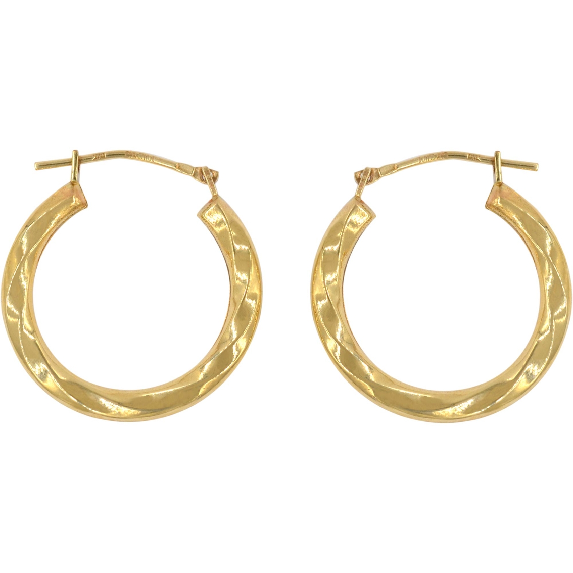 14K Yellow Gold Twisted Hoops