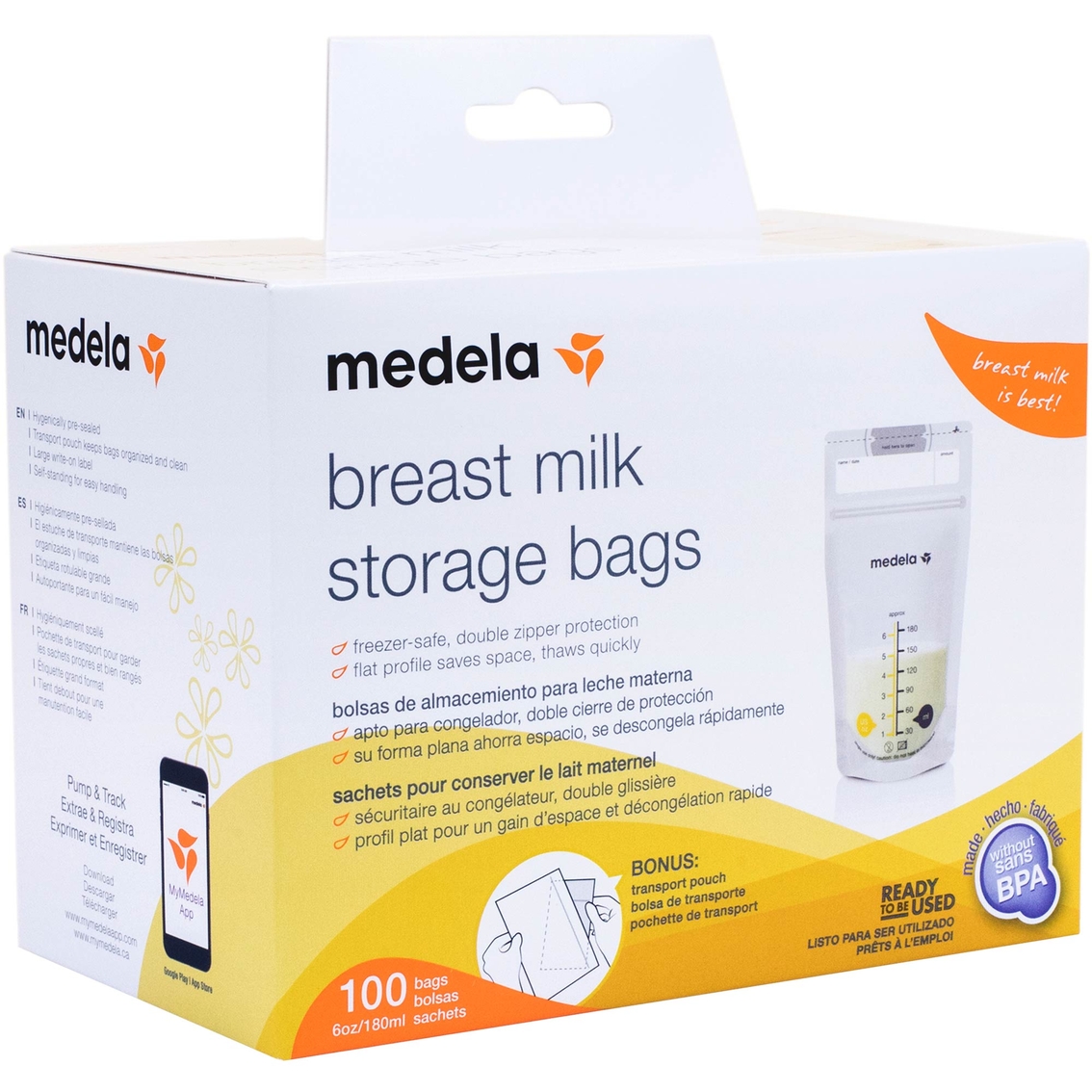 Medela Breast Milk Storage Bags 100 Ct. - Image 1 of 3