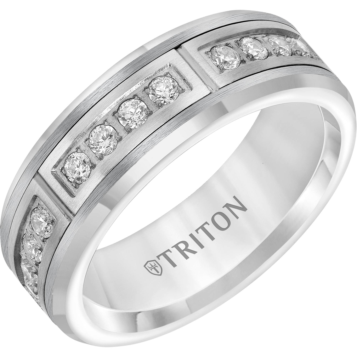 Triton Men's 7mm Diamond Tungsten Band - Image 4 of 4