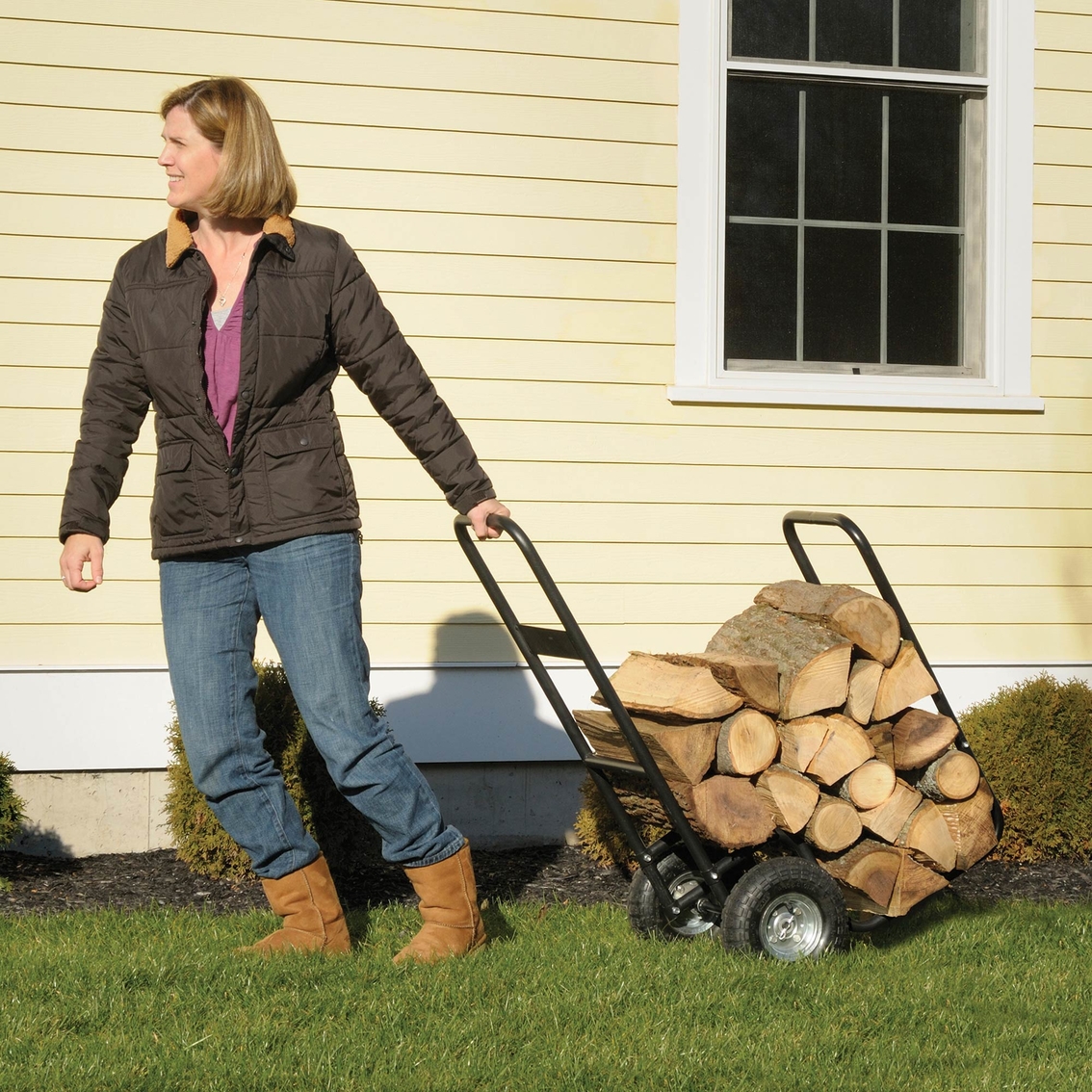 ShelterLogic Haul-It Wood Mover Rolling Firewood Cart - Image 3 of 3