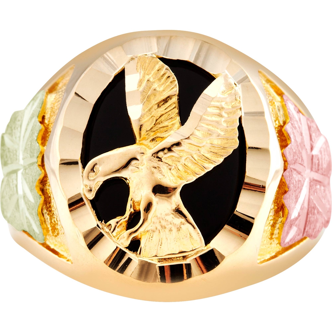 Landstrom's Black Hills Gold 10K Onyx Eagle Ring - Image 4 of 4