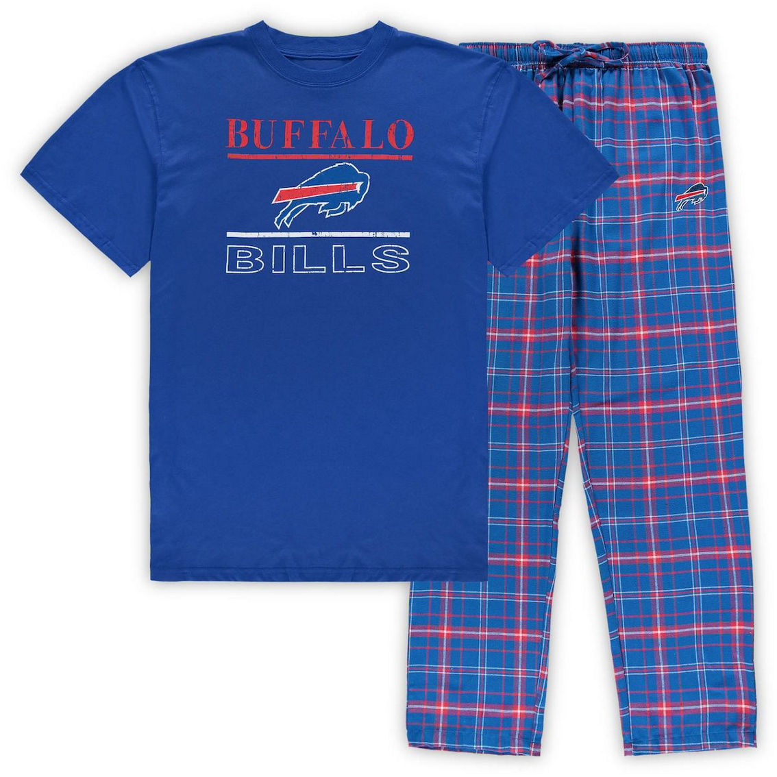 Concepts Sport Men's Royal Buffalo Bills Big & Tall Lodge T-Shirt and Pants Sleep Set - Image 1 of 4