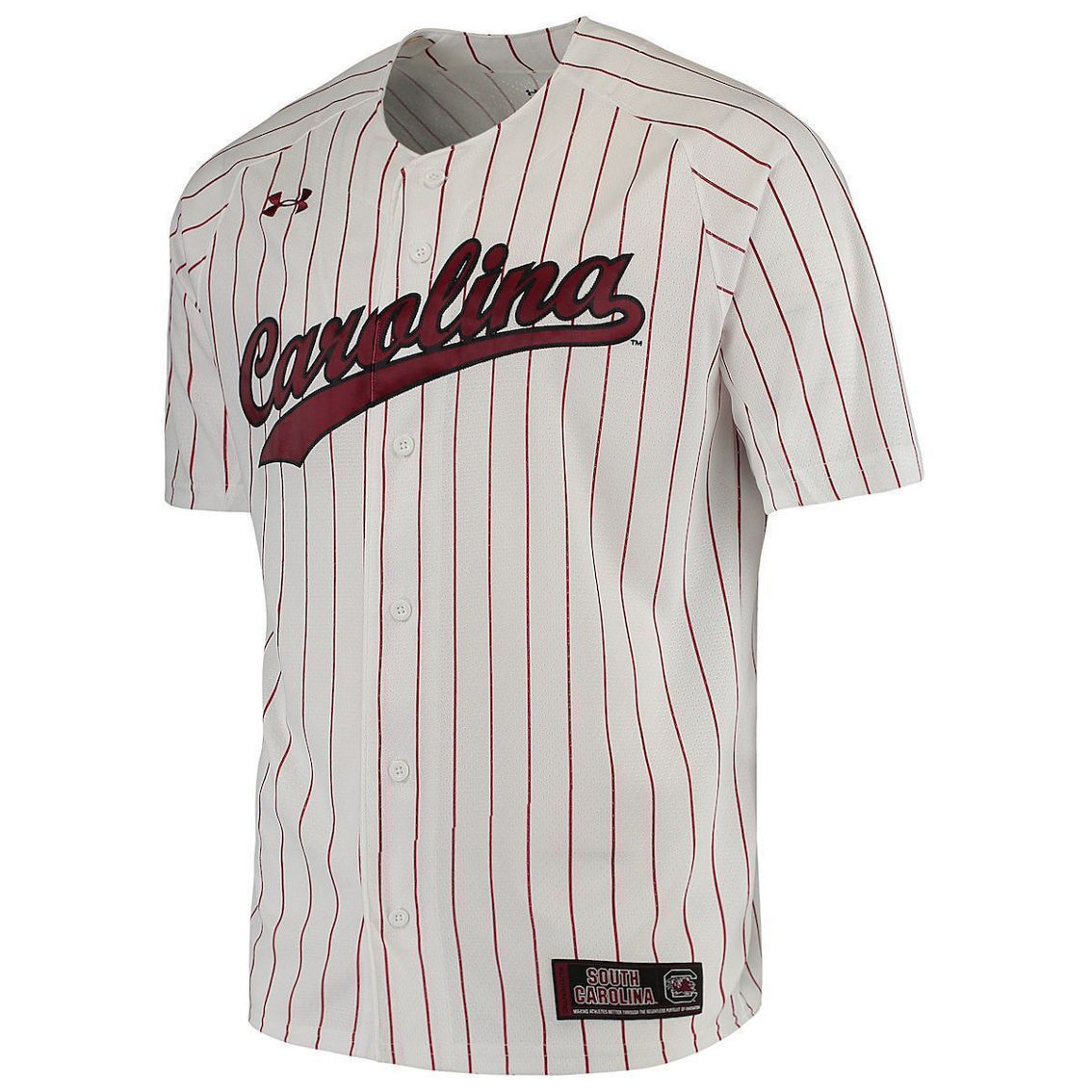 Under Armour Men's White South Carolina Gamecocks Performance Replica Baseball Jersey - Image 3 of 4