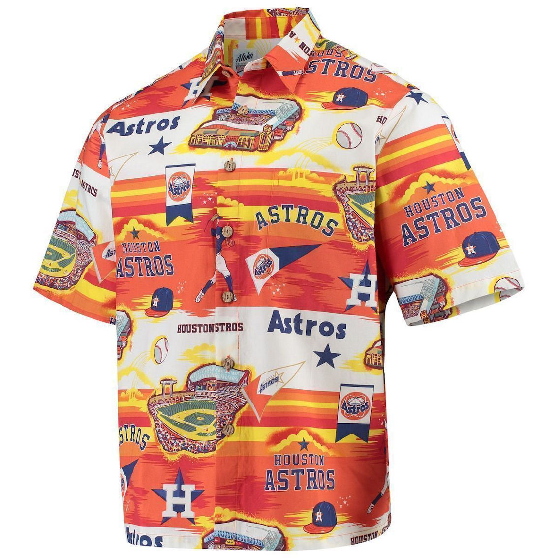 Reyn Spooner Men's Orange Houston Astros Scenic Button-Up Shirt - Image 3 of 4