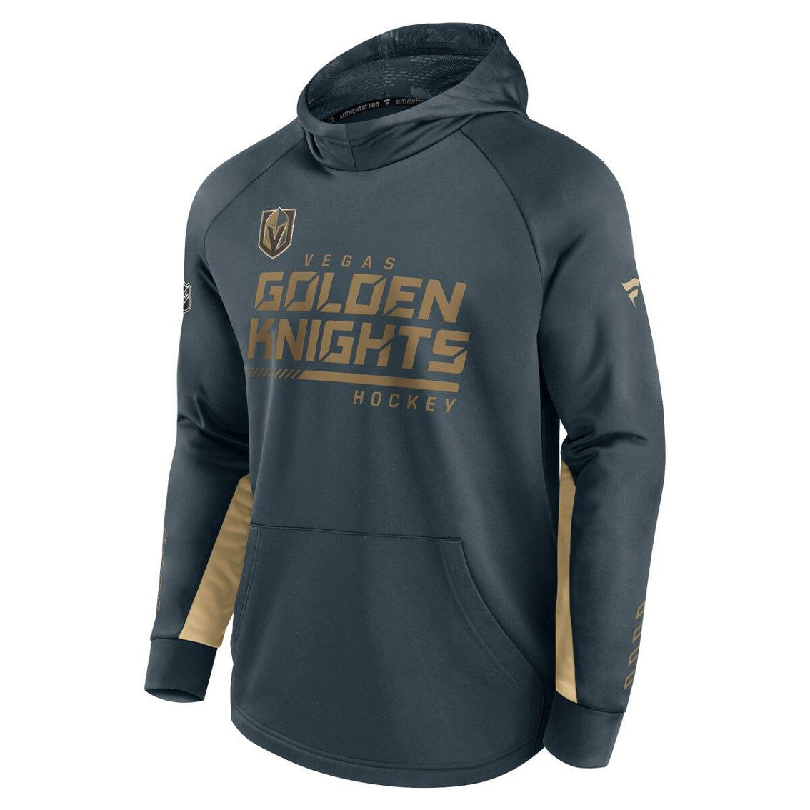 Fanatics Branded Men's Charcoal Vegas Golden Knights Authentic Pro Locker Room Raglan Pullover Hoodie - Image 3 of 4