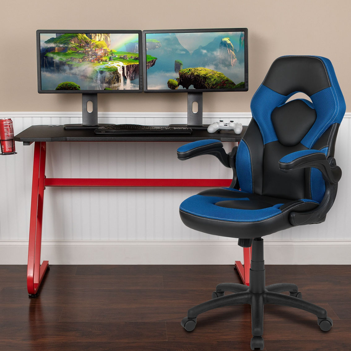 Flash Furniture Gaming Desk and Racing Chair Set with Cup Holder and Headphone Hook - Image 1 of 5