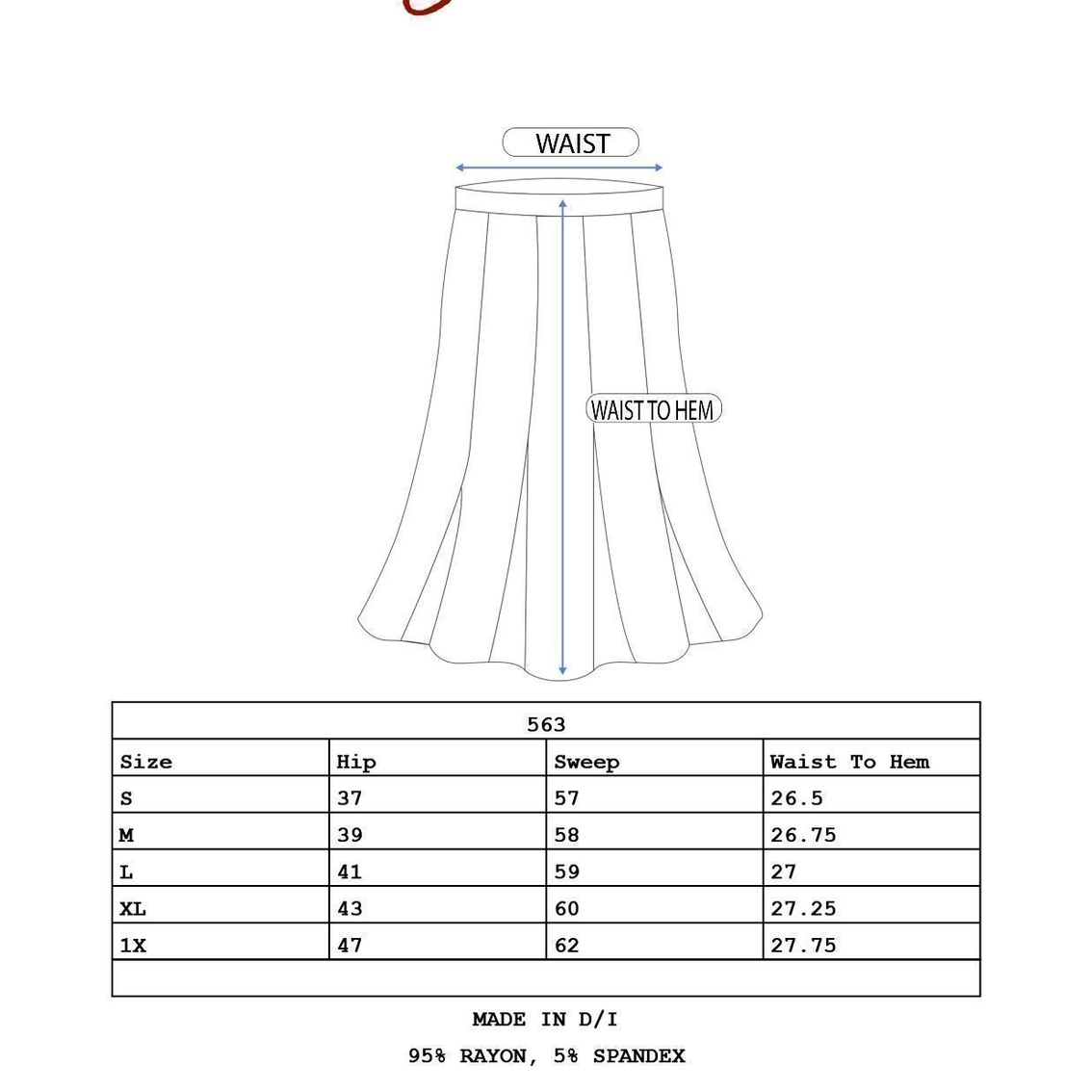 24seven Comfort Apparel A Line Elastic Waist Knee Length Skirt - Image 4 of 4