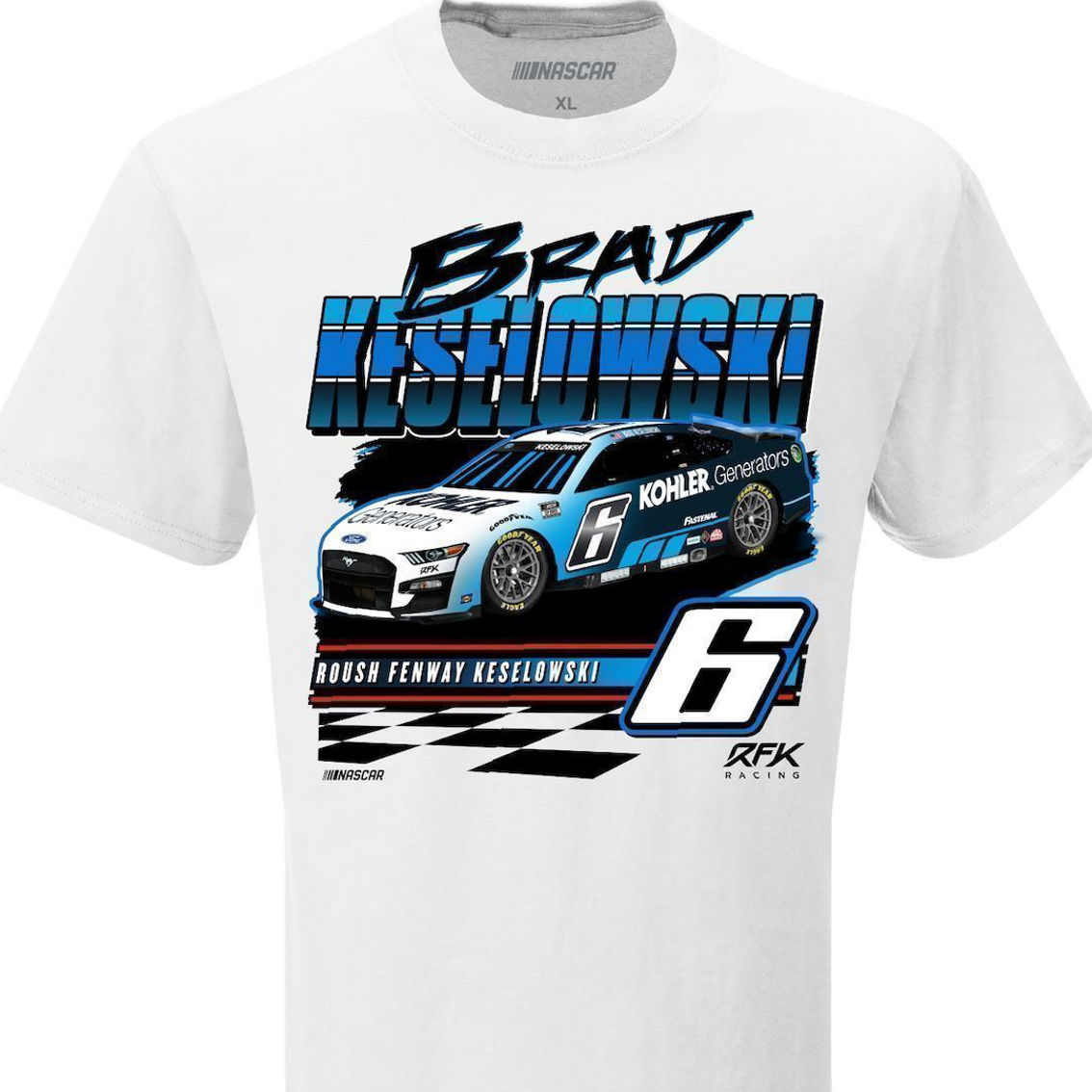 RFK Racing Men's RFK Racing White Brad Keselowski Kohler Wedge T-Shirt - Image 3 of 4