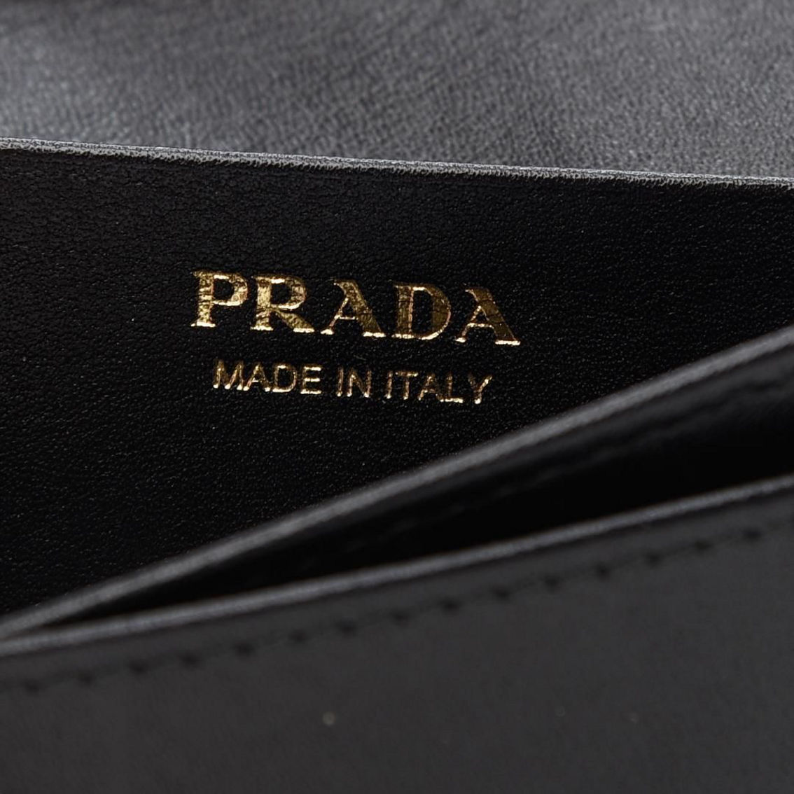 Prada Black Vitello Move Leather Card Case Wallet - Image 5 of 5