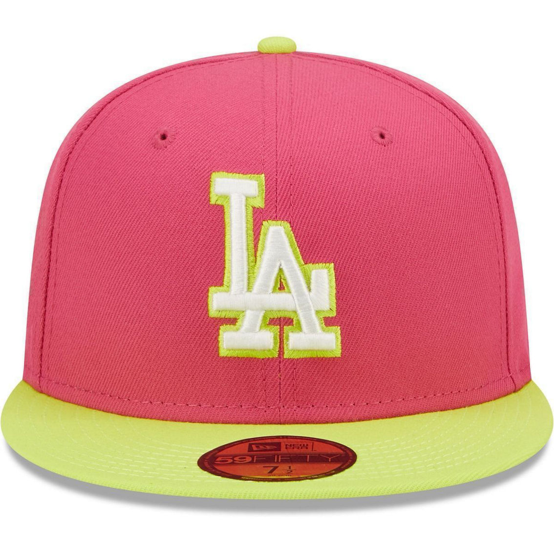 Men's Los Angeles Dodgers New Era Pink 2020 World Series Red Undervisor  59FIFTY Fitted Hat