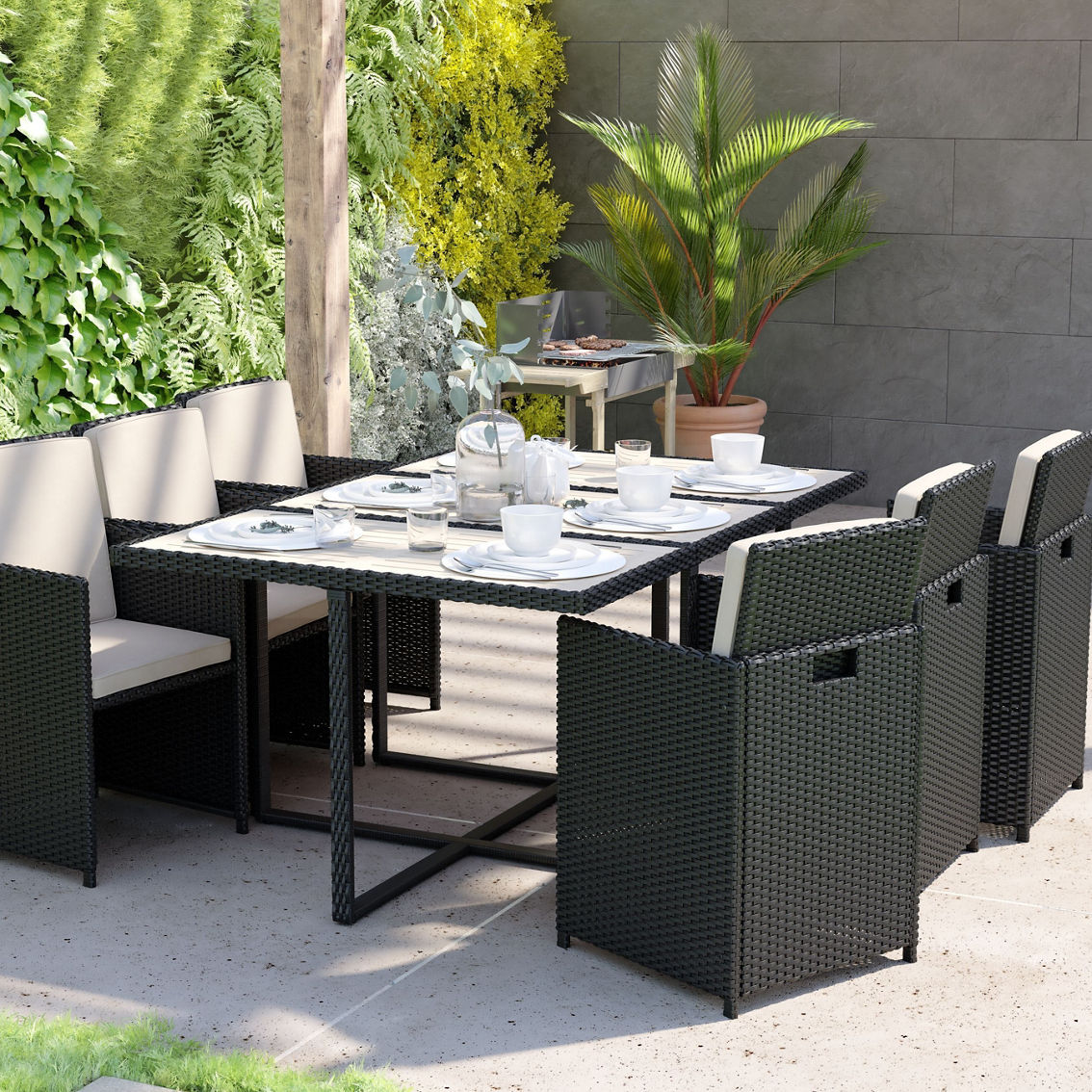 Flash Furniture 7 Piece Modular Patio Set & Cushions - Image 2 of 5