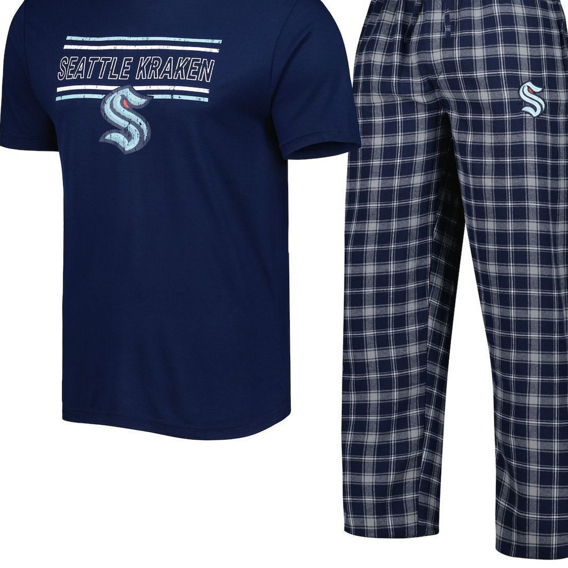 Concepts Sport Men's Navy/Gray Seattle Kraken Badge T-Shirt & Pants Sleep Set - Image 1 of 4