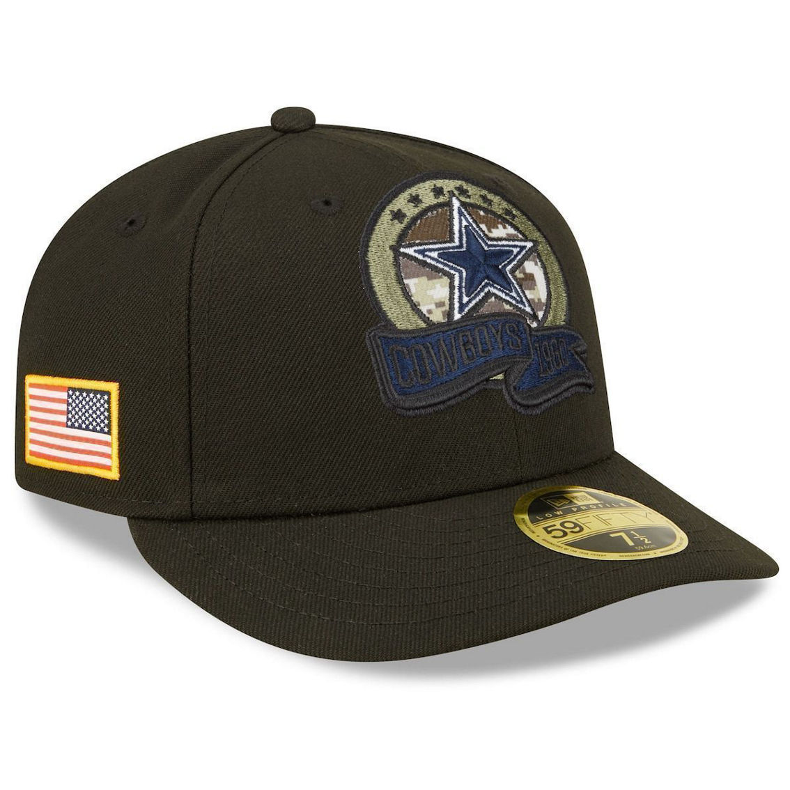 New Era Men's Black Dallas Cowboys 2022 Salute To Service Low 59FIFTY Fitted Hat - Image 2 of 4