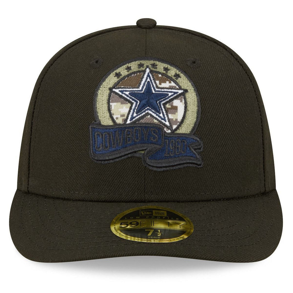 New Era Men's Black Dallas Cowboys 2022 Salute To Service Low 59FIFTY Fitted Hat - Image 3 of 4