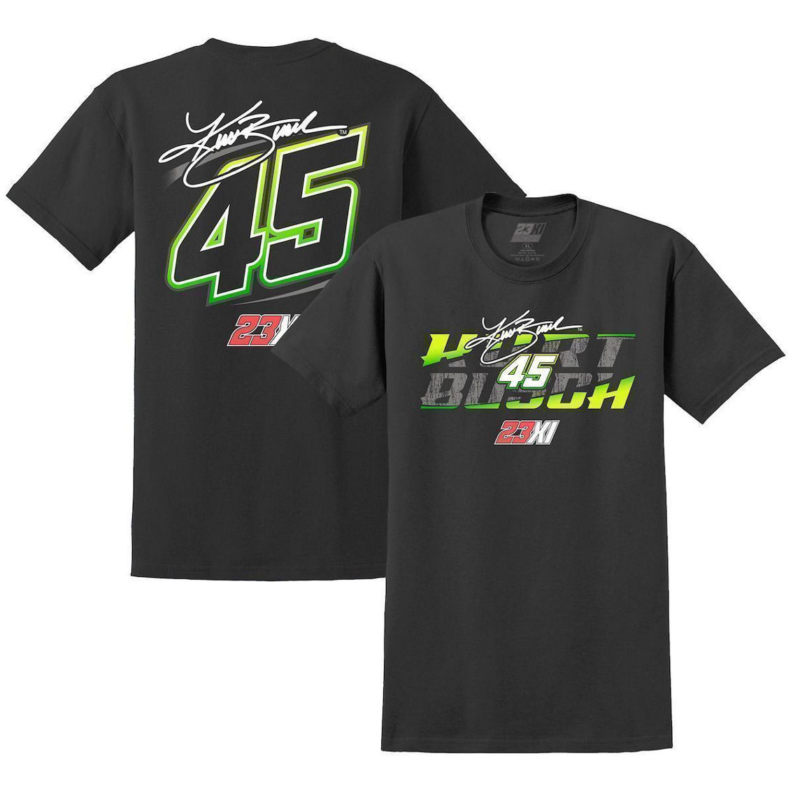 23XI Racing Men's 23XI Racing Black Kurt Busch Lifestyle 2-Spot T-Shirt - Image 2 of 4