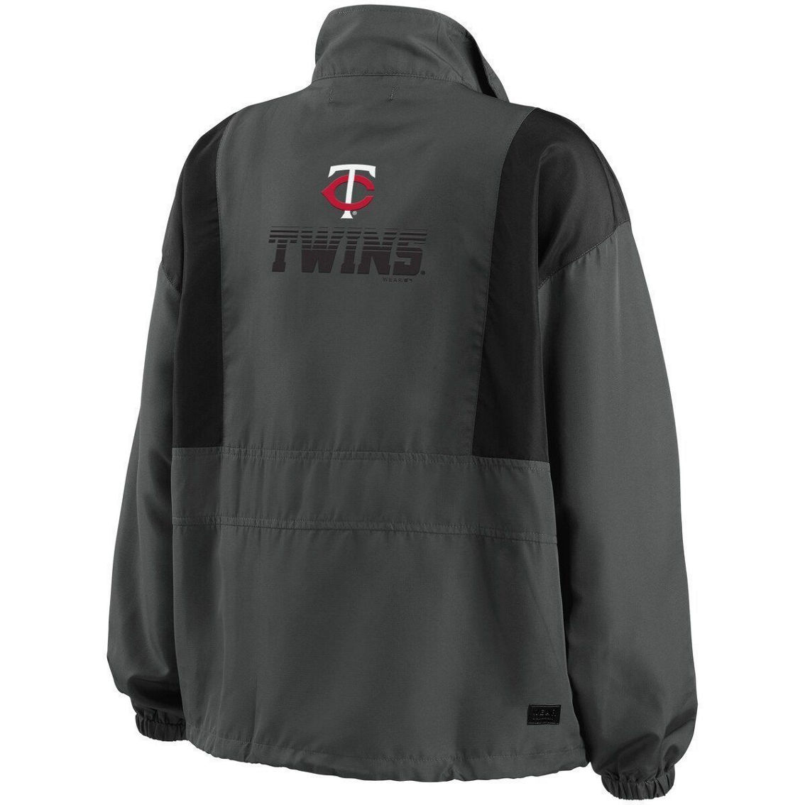 WEAR by Erin Andrews Women's Charcoal Minnesota Twins Packable Half-Zip Jacket - Image 4 of 4