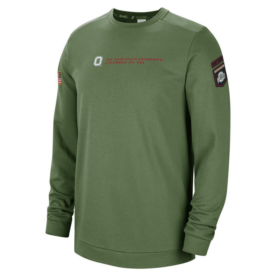 Nike Men's Olive Ohio State Buckeyes Military Pullover Sweatshirt - Image 3 of 4