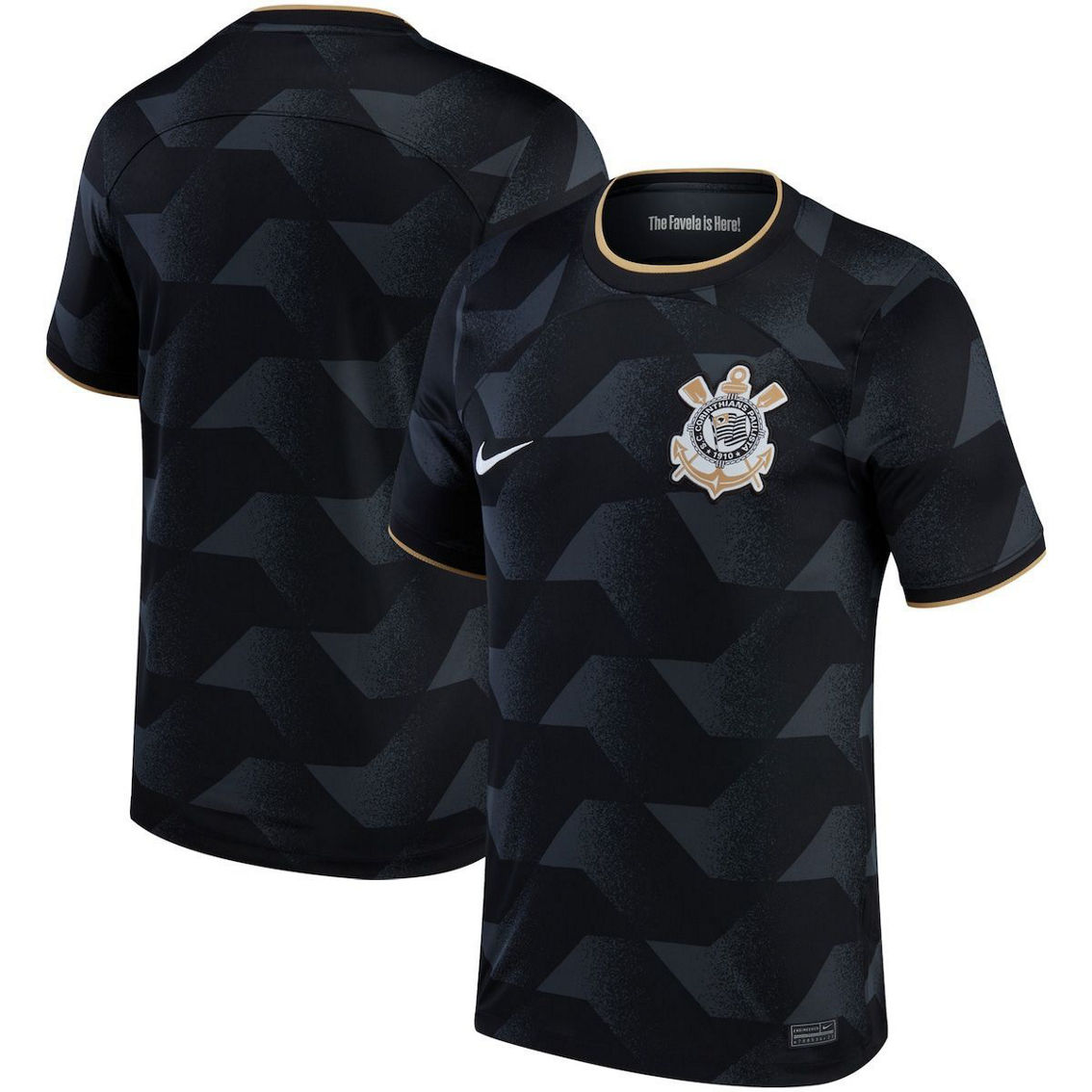 Nike Youth Black Corinthians 2022/23 Away Replica Jersey - Image 2 of 4