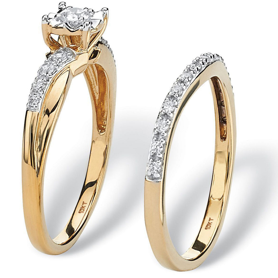 1/4 TCW Round Diamond 2-Piece Bridal Set in Solid 10K Gold - Image 2 of 5