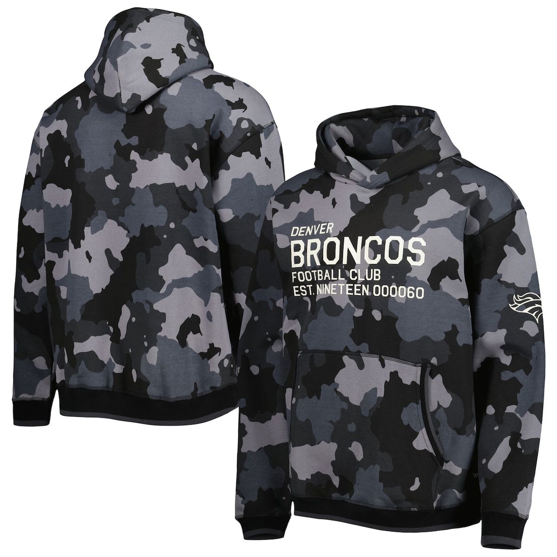 The Wild Collective Men's Black Denver Broncos Camo Pullover Hoodie - Image 2 of 4