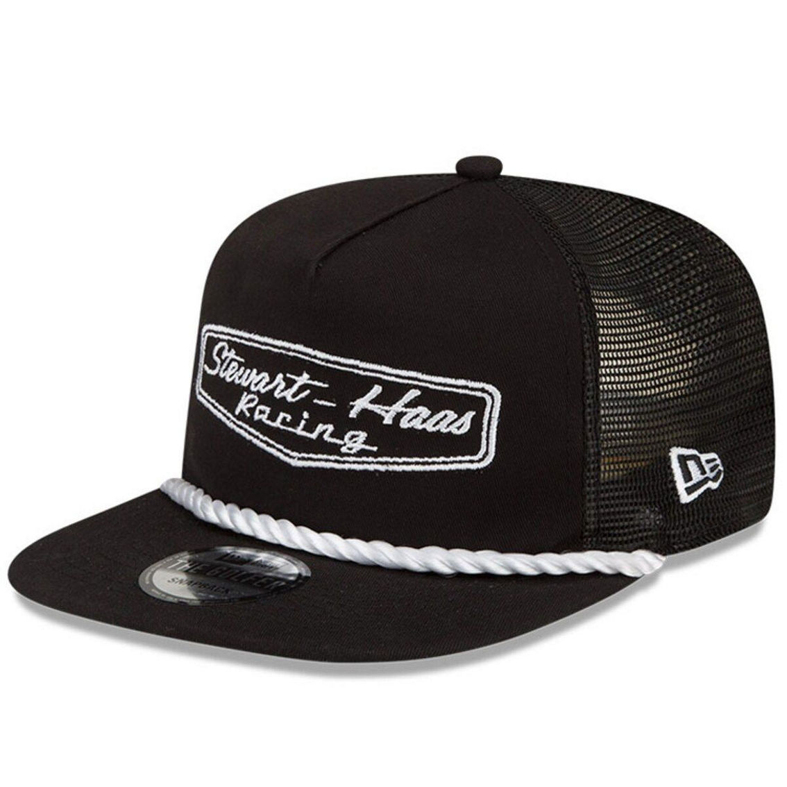 New Era Men's Black Stewart-Haas Racing Golfer Snapback Adjustable Hat - Image 2 of 4