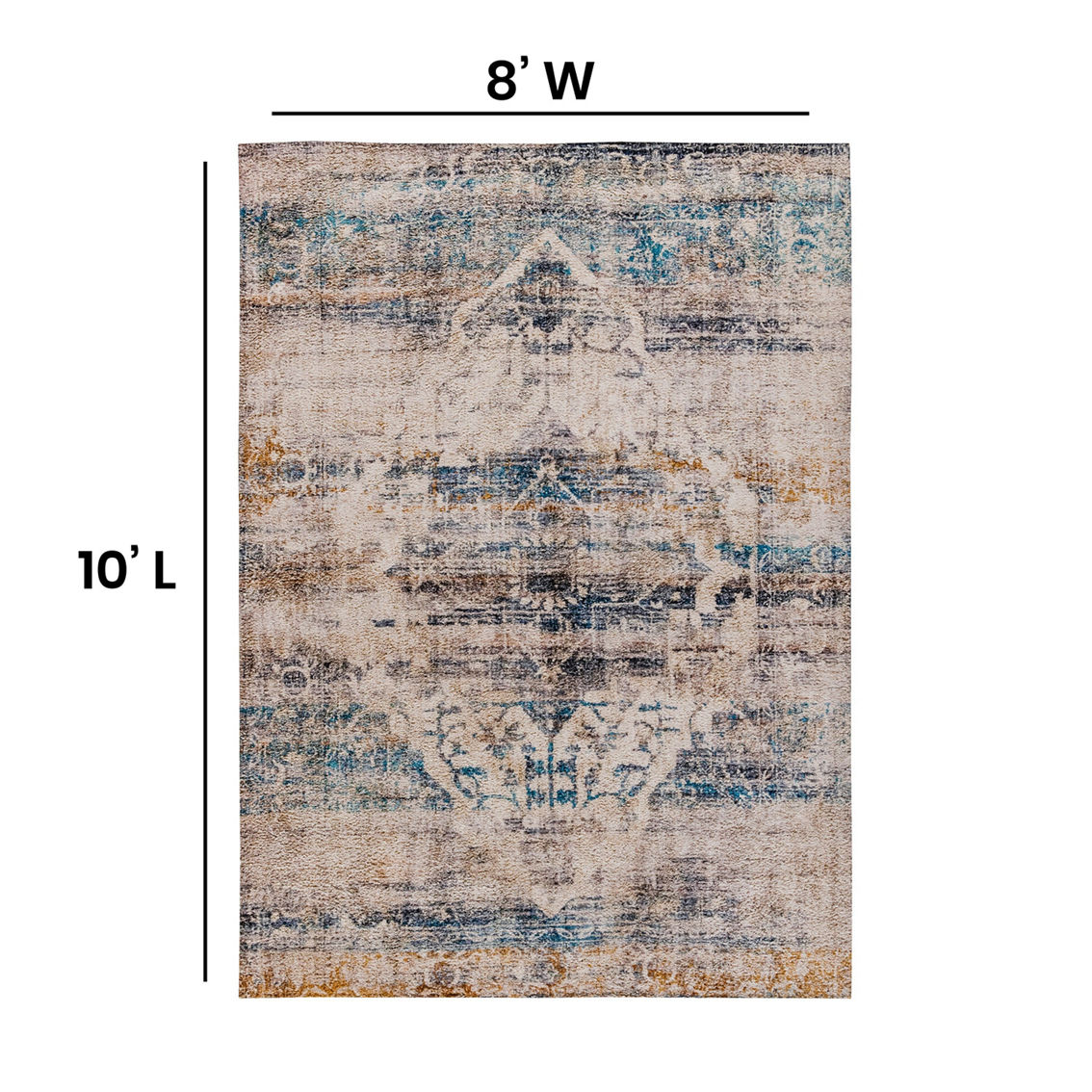 Flash Furniture Multicolor Distressed Artisan Area Rug - Image 5 of 5