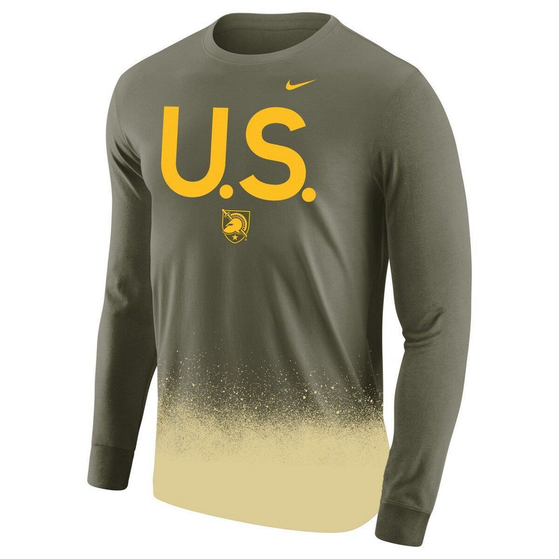 Nike Men's Olive Army Black Knights 1st Armored Division Old Ironsides Rivalry Splatter Long Sleeve T-Shirt - Image 3 of 4