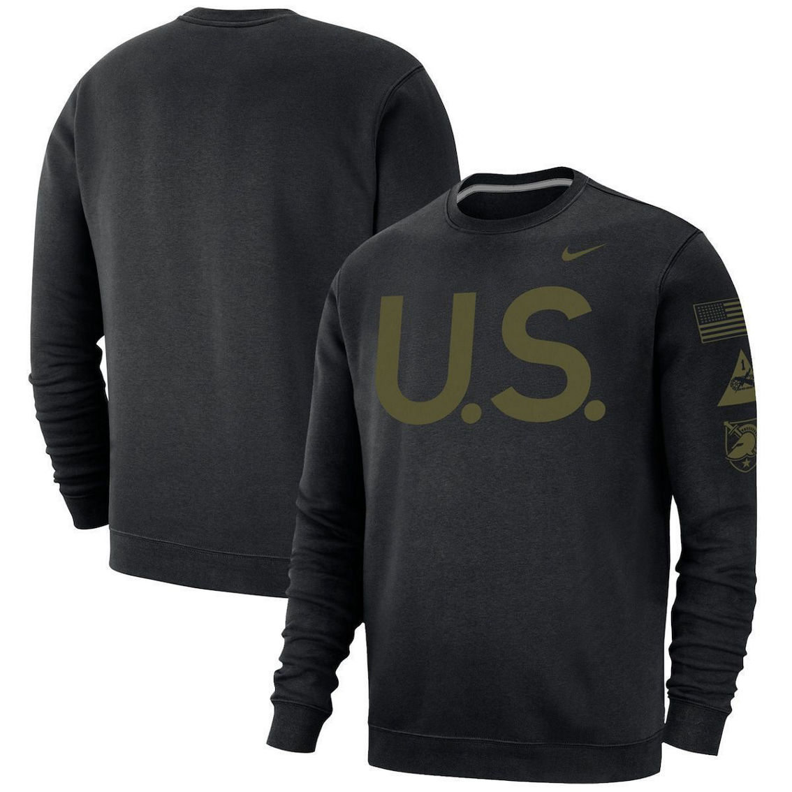 Nike Men's Black Army Black Knights 1st Armored Division Old Ironsides Rivalry Club Fleece U.S. Logo Pullover Sweatshirt - Image 2 of 4