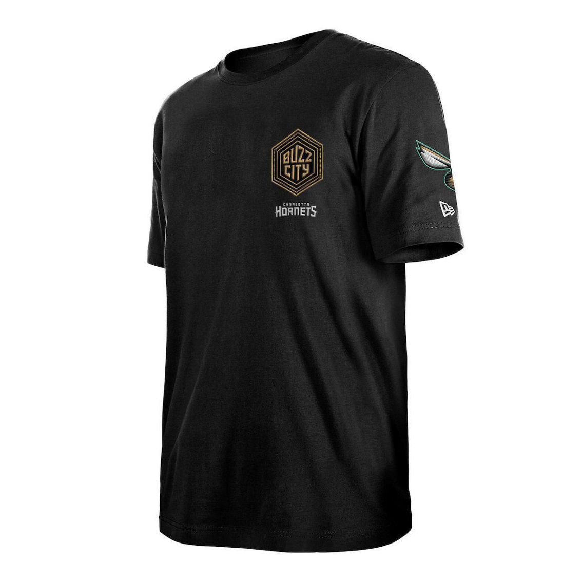 New Era Men's Black Charlotte Hornets 2022/23 City Edition Elite Pack T-Shirt - Image 3 of 4