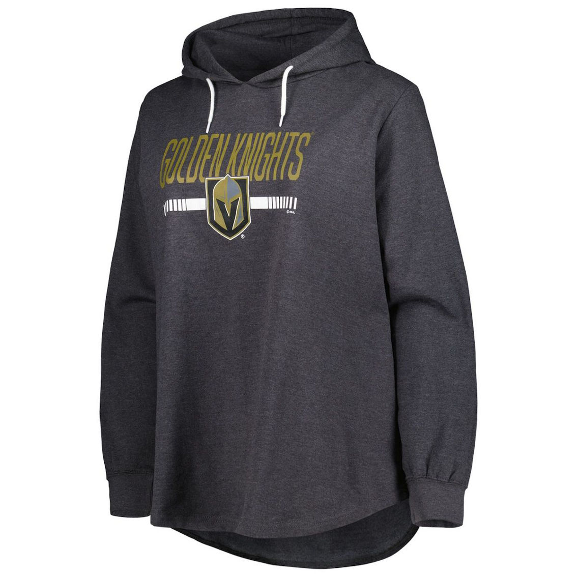Profile Women's Heather Charcoal Vegas Golden Knights Plus Size Fleece Pullover Hoodie - Image 3 of 4