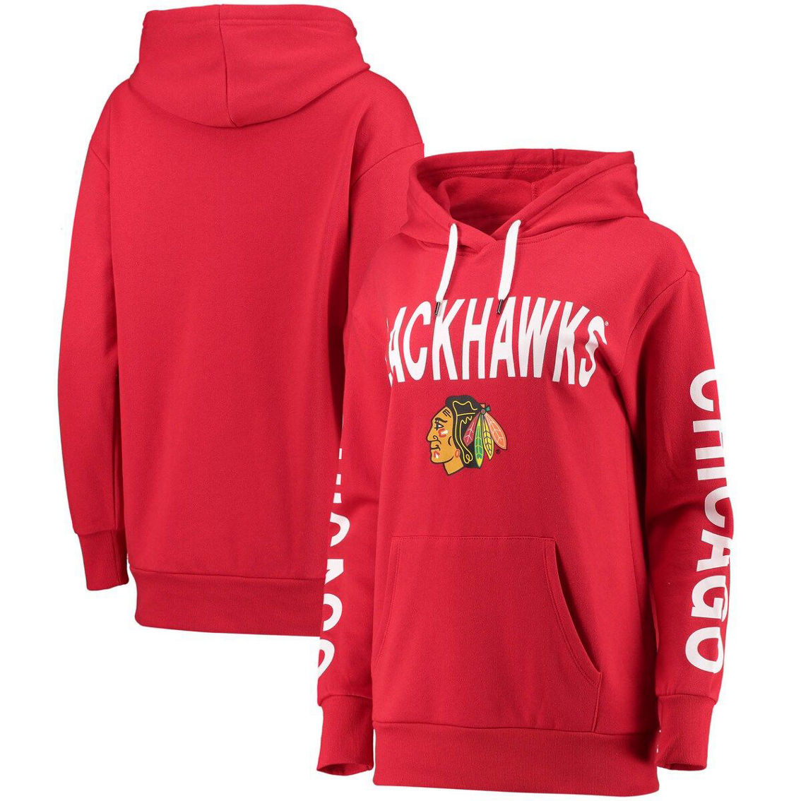 G-III 4Her by Carl Banks Women's Red Chicago Blackhawks Extra Inning Pullover Hoodie