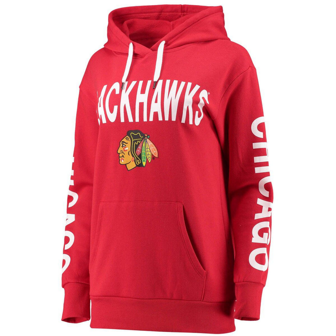 G-III 4Her by Carl Banks Women's Red Chicago Blackhawks Extra Inning Pullover Hoodie - Image 3 of 4