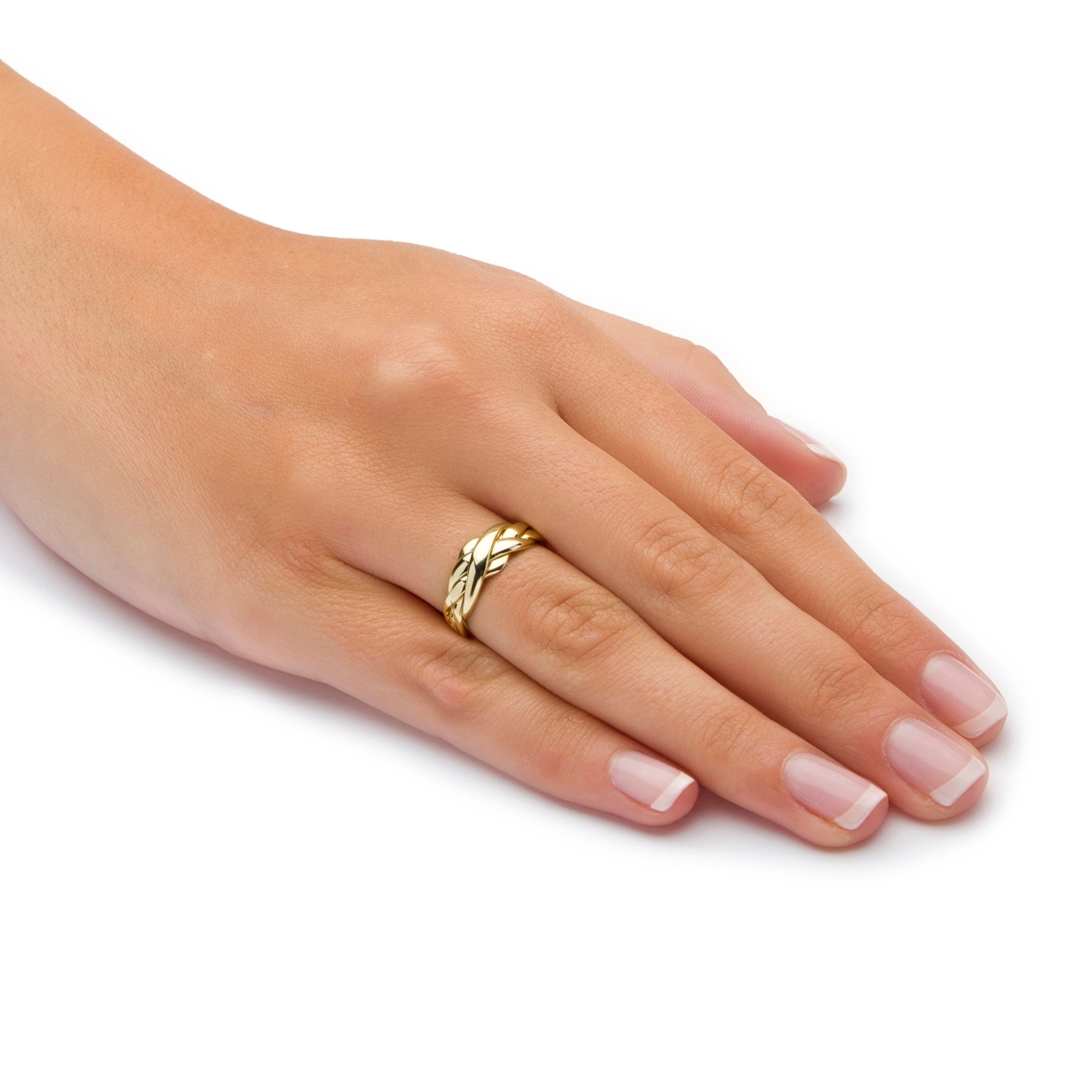 Commitment Symbol Braided Puzzle Ring in Solid 10k Yellow Gold - Image 3 of 5
